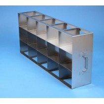 Rack orizzontale acciaio griglia 5x3 (orizz / vert) 15 box per vial 5ml&#44 &#45Dim. 139x685x301mm