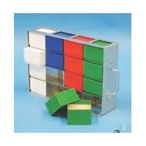Rack orizzontale acciaio griglia 6x5 (orizz / vert) 30 (cryo) box per vial 2ml&#44 &#45Dim. 82x484x279mm