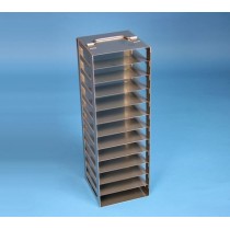 Rack a colonna acciaio inox &#45 12 posti box per provette PCR da 0.2ml. Dim. 138x138x420