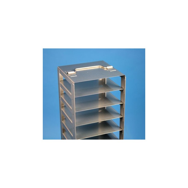 Rack a colonna acciaio inox &#45 14 posti box per microtubi da 0.5ml. Dim. 138x138x559
