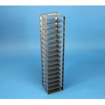 Rack a colonna acciaio inox &#45 16 posti box per microtubi da 0.5ml. Dim. 138x138x638