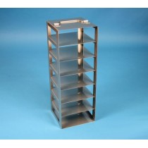 Rack a colonna acciaio inox &#45 7 posti box per microt/vial 2ml. Dim. 138x138x391