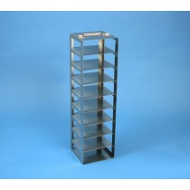 Rack a colonna acciaio inox &#45 9 posti box per microt/vial 2ml. Dim. 138x138x501