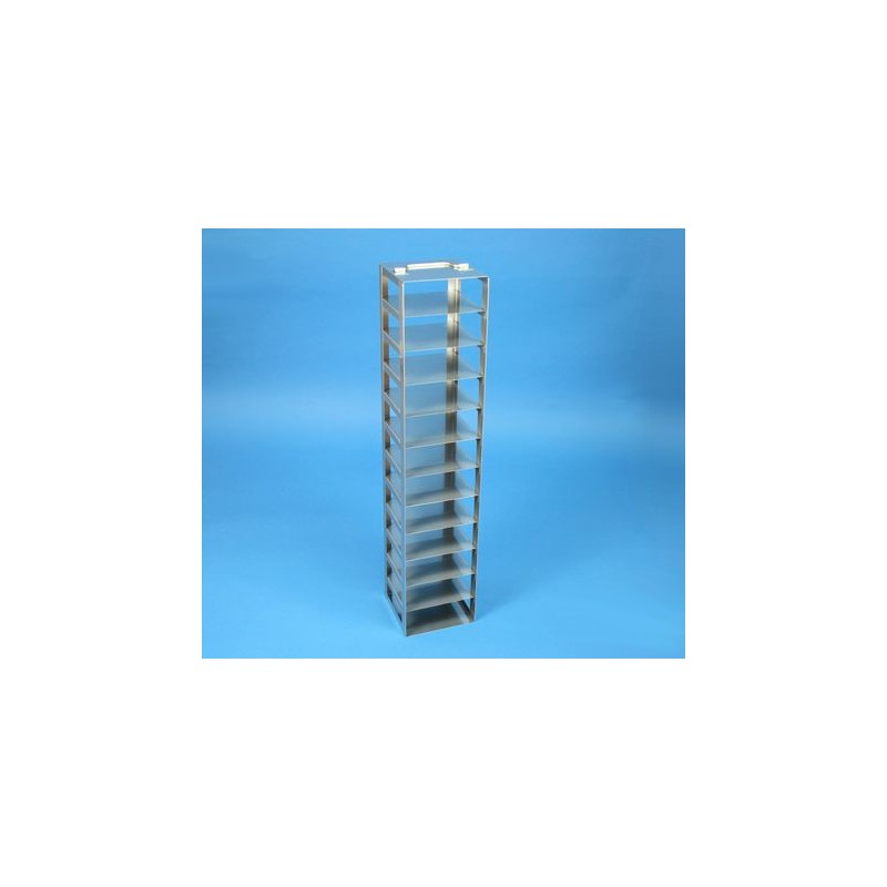 Rack a colonna acciaio inox &#45 12 posti box per microt/vial 2ml. Dim. 138x138x666