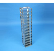 Rack a colonna acciaio inox &#45 13 posti box per microt/vial 2ml. Dim. 138x138x721