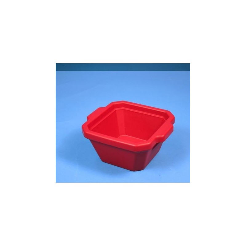 Contenitore ghiaccio PVC da 1 litro. Temp. &#45196&#176C a &#4393&#176C. Senza coperchio. Dim. 215x188x118mm. Rosso