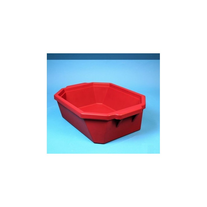Contenitore ghiaccio PVC da 9 litri. Temp. &#45196&#176C a &#4393&#176C. Senza coperchio. Dim. 503x356x155mm. Rosso