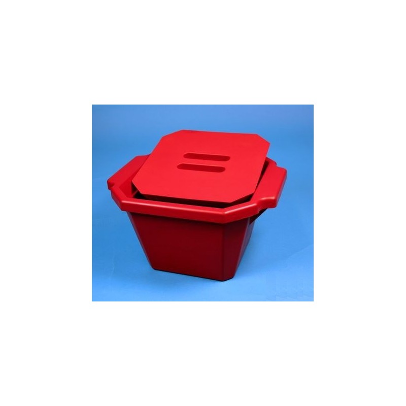 Contenitore ghiaccio PVC da 4.5 litri. Temp. &#45196&#176C a &#4393&#176C. Con coperchio. Dim. 343x285x187mm. Rosso