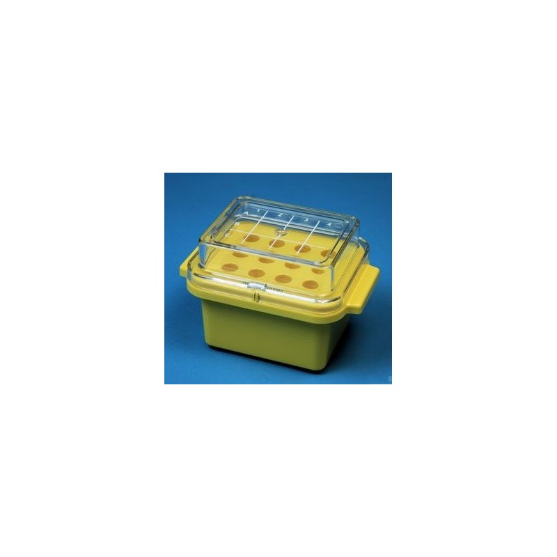 Rack Isotherm &#4520&#176C 12 posti vial da 0.5 a 2ml. (con adatt.) In PC. &#60&#4515&#176C / 1h. Giallo