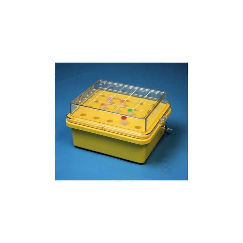 Rack Isotherm &#4520&#176C 20 posti vial da 0.5 a 2ml. (con adatt.) In PC. &#60&#4515&#176C / 1h. Giallo