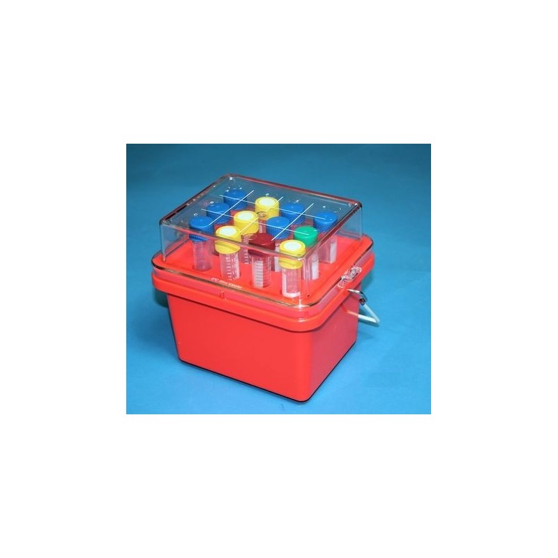 Rack Isotherm &#450&#176C 12 posti per provette 15ml tipo Falcon. In PC. &#601&#176C / 5h. Rosso