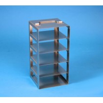 Rack a colonna acciaio &#45 5 posti box per microt/vial 2ml. Dim. 141x141x281