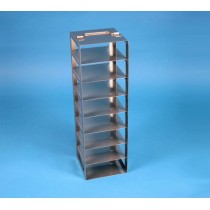 Rack a colonna acciaio &#45 8 posti box per microt/vial 2ml. Dim. 141x141x446