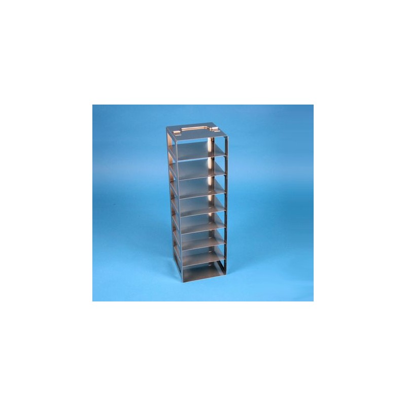 Rack a colonna acciaio &#45 8 posti box per microt/vial 2ml. Dim. 141x141x446