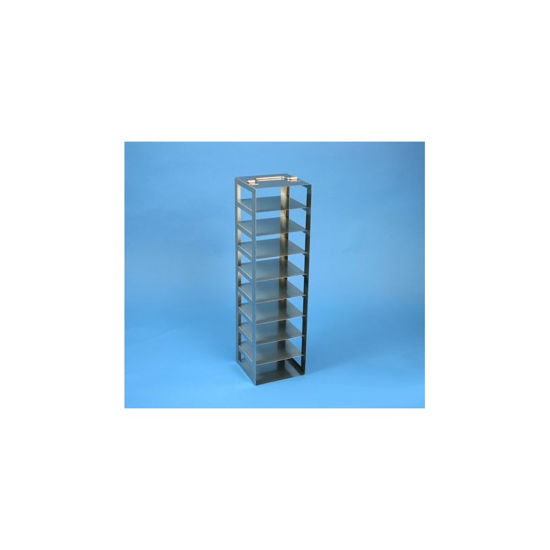 Rack a colonna acciaio &#45 9 posti box per microt/vial 2ml. Dim. 141x141x501