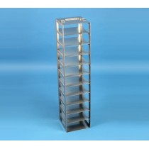 Rack a colonna acciaio &#45 11 posti box per microt/vial 2ml. Dim. 141x141x611