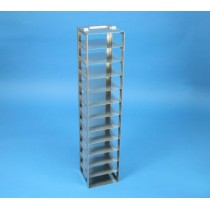 Rack a colonna acciaio &#45 12 posti box per microt/vial 2ml. Dim. 141x141x666