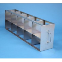 Rack orizzontale acciaio griglia 5x2 (orizz / vert) 10 box per provette tipo Falcon &#45Dim. 685x279x139