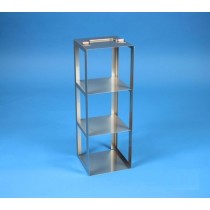 Rack a colonna acciaio &#45 3 posti box per provette tipo Falcon &#45Dim. 138x138x411mm